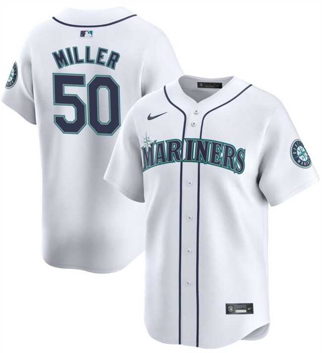 Men's Seattle Mariners #50 Bryce Miller White Home Limited Stitched jersey Dzhi,We sell and wholesale Men's Seattle Mariners #50 Bryce Miller White Home Limited Stitched jersey Dzhi on line form chian!